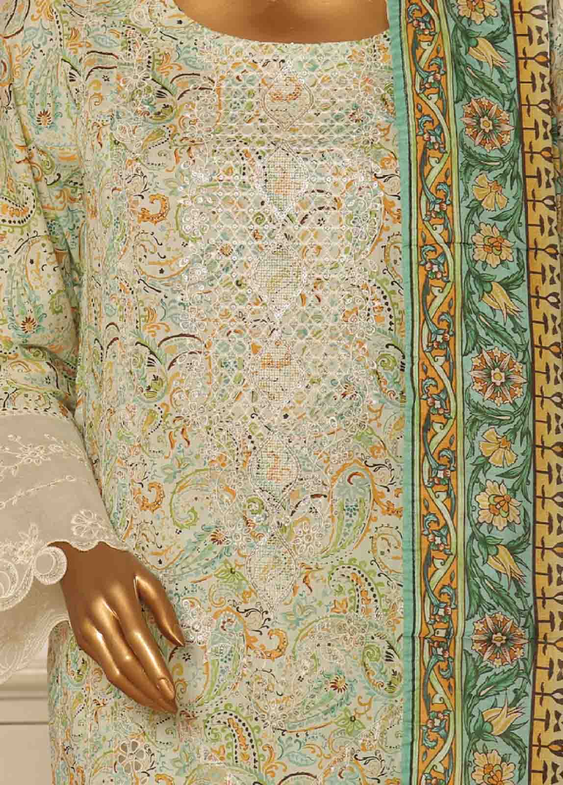 Bin Saeed Fabric - SME-771 -3 Piece Embroidered Stitched Suit
