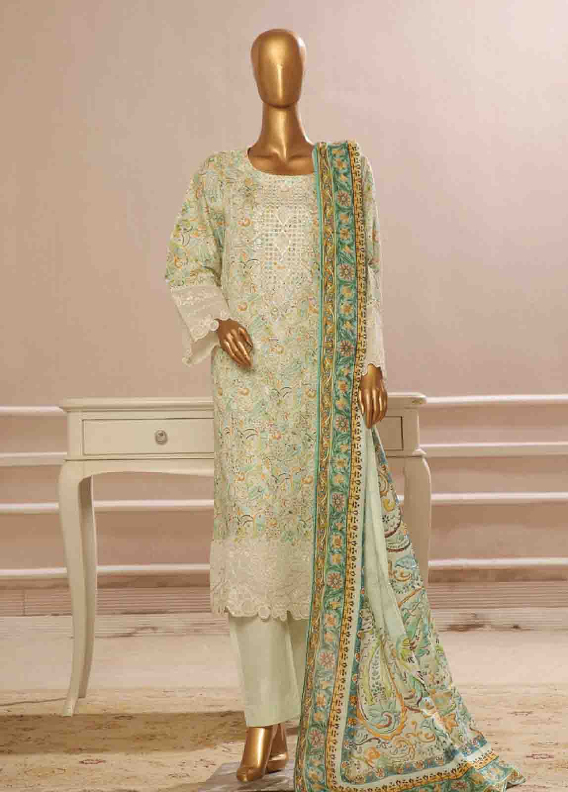 Bin Saeed Fabric - SME-771 -3 Piece Embroidered Stitched Suit