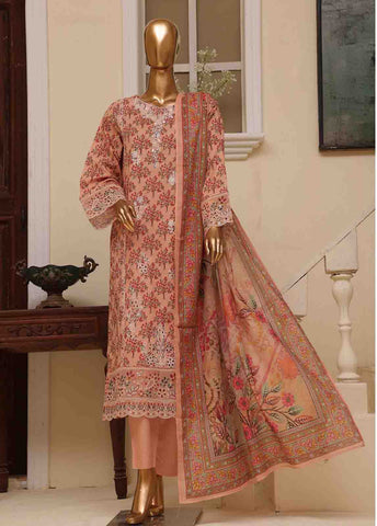 SME-773 -3 Piece Embroidered Stitched Suit