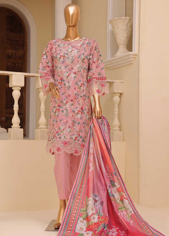 SME-774 -3 Piece Embroidered Stitched Suit