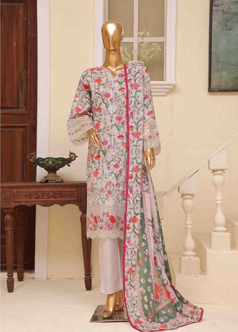 Bin Saeed Fabric - SME-775 -3 Piece Chikankari Stitched Suit