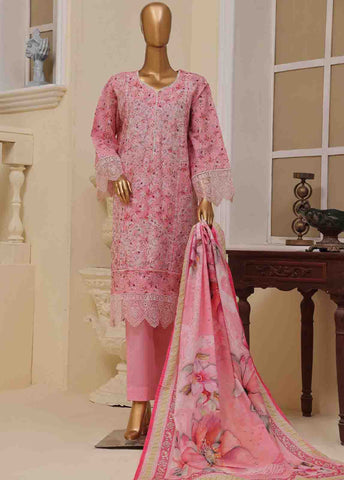 SME-776 -3 Piece Embroidered Stitched Suit