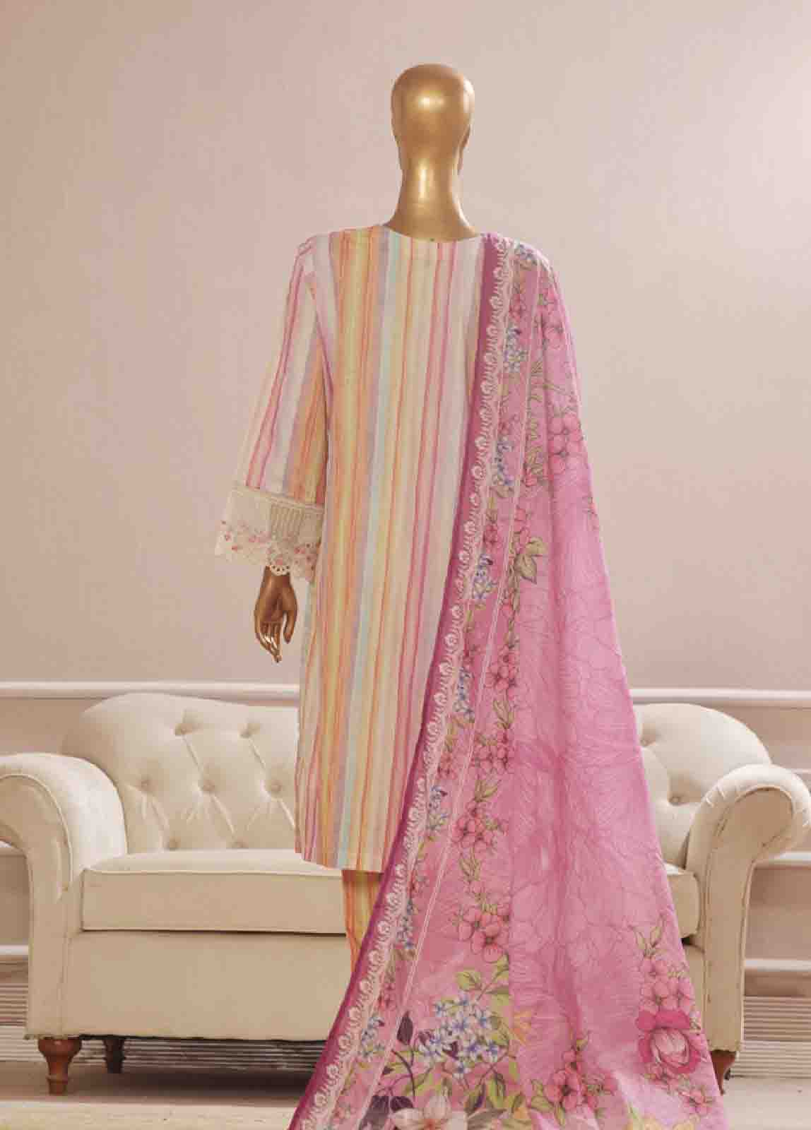 Bin Saeed Fabric - SME-778 -3 Piece Embroidered Stitched Suit