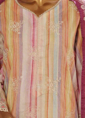 SME-778 -3 Piece Embroidered Stitched Suit