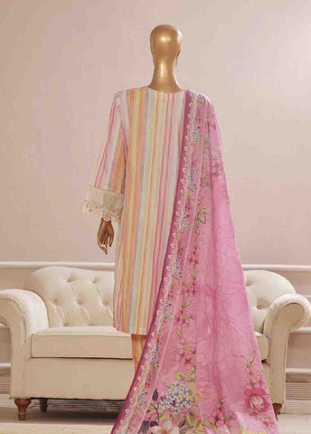 SME-778 -3 Piece Embroidered Stitched Suit