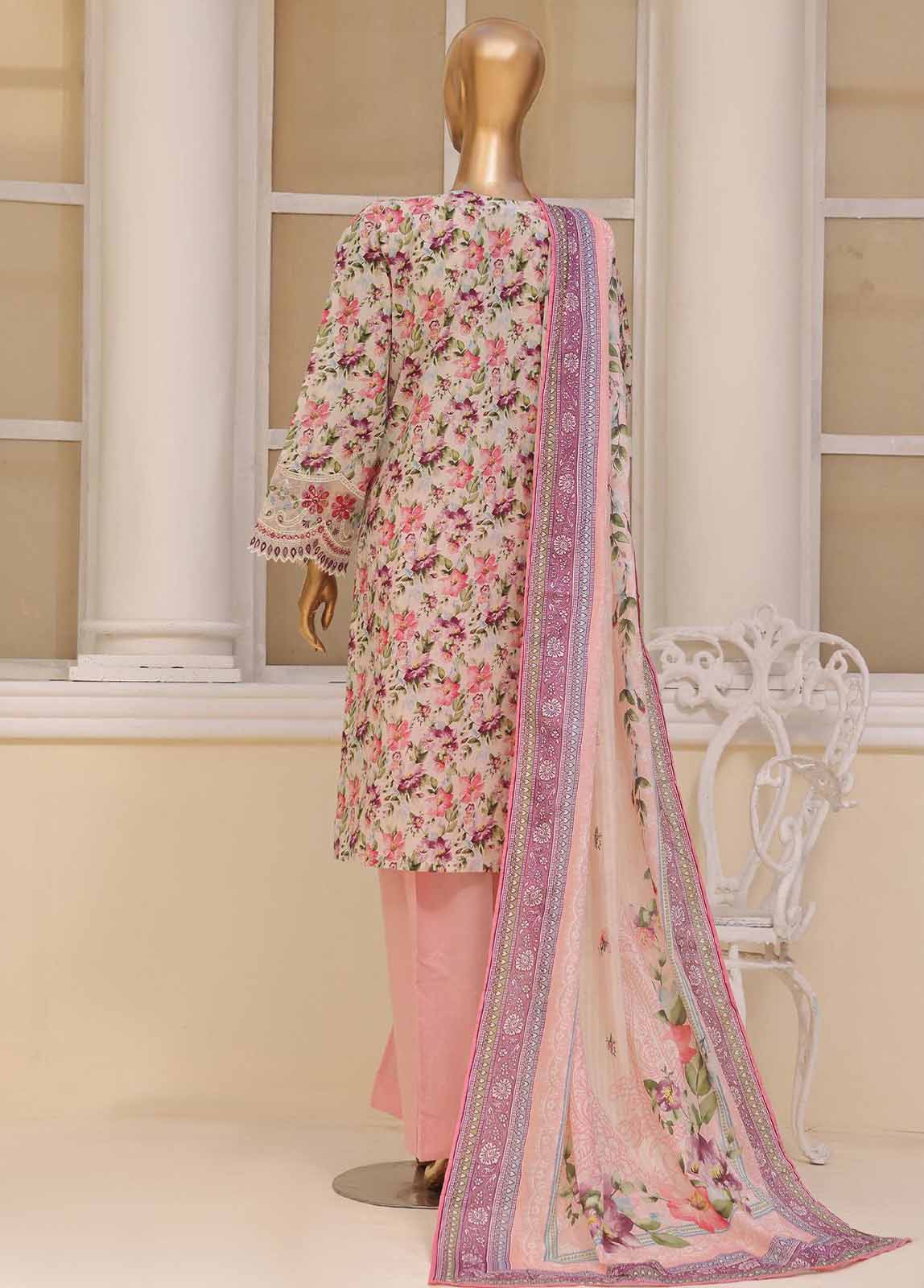 Bin Saeed Fabric - SME-779 -3 Piece Embroidered Stitched Suit