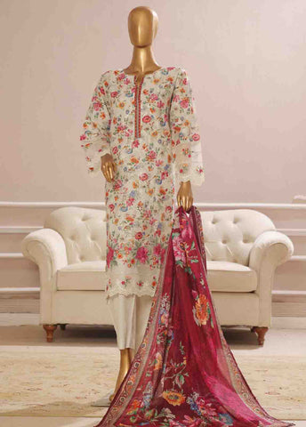 Bin Saeed Fabric - SME-780 -3 Piece Chikankari Stitched Suit