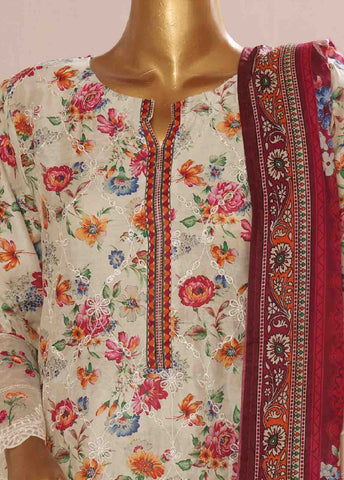 Bin Saeed Fabric - SME-780 -3 Piece Chikankari Stitched Suit