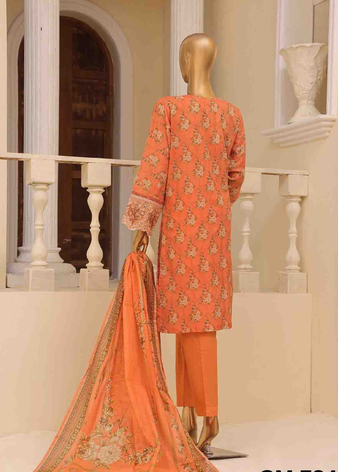 Bin Saeed Fabric - SME-784- 3 Piece Luxury Embroidered Stitched Suit