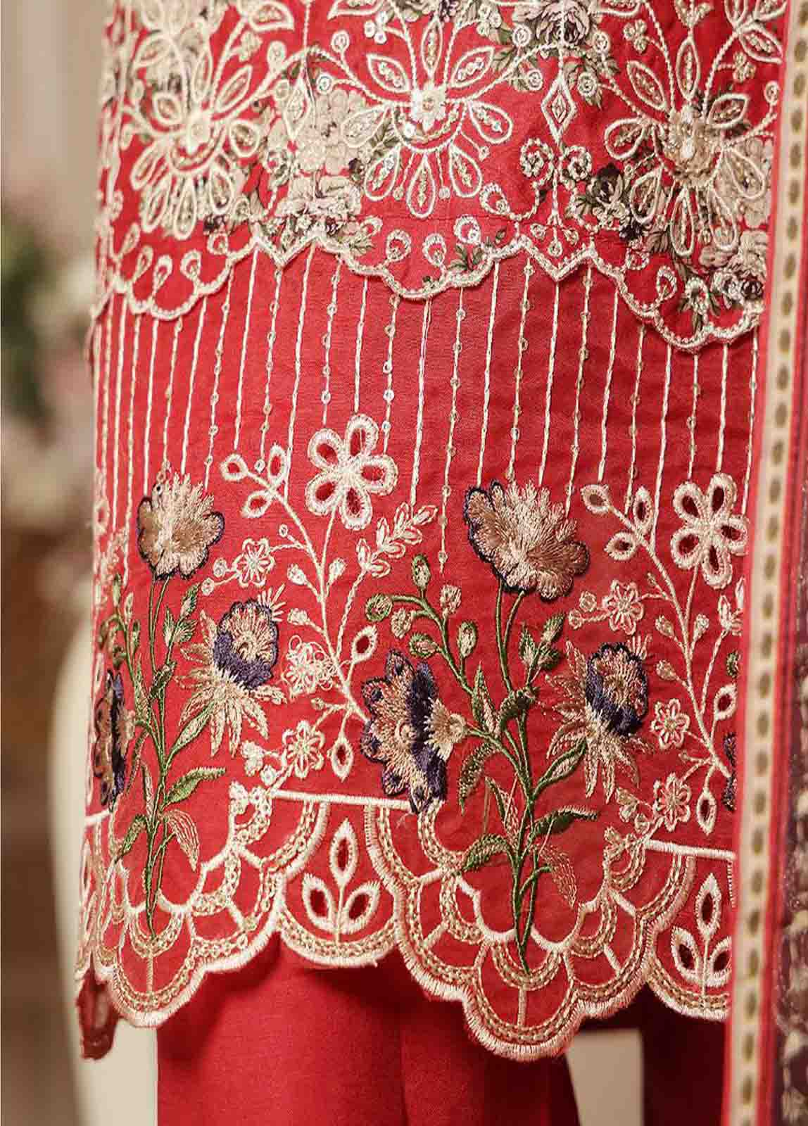 Bin Saeed Fabric - SME-785-3 Piece Chikankari Stitched Suit