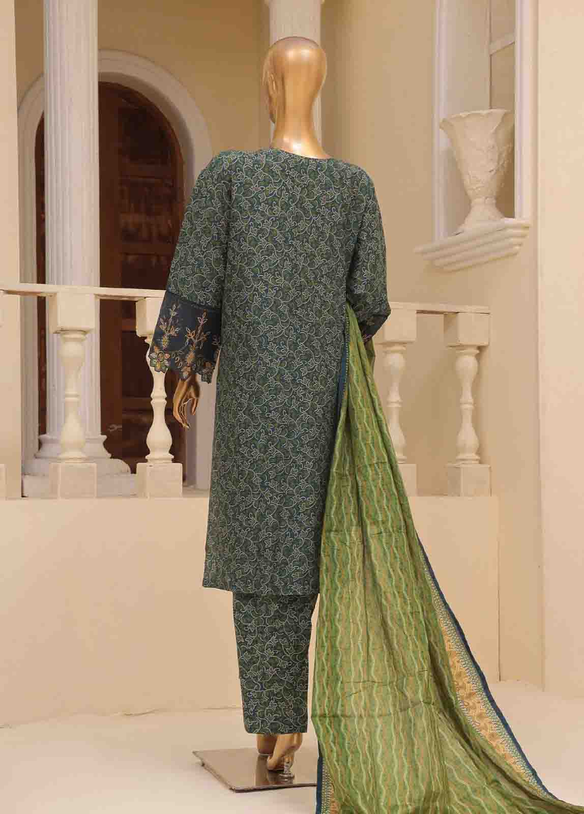 Bin Saeed Fabric - SME-787- 3 Piece Luxury Embroidered Stitched Suit