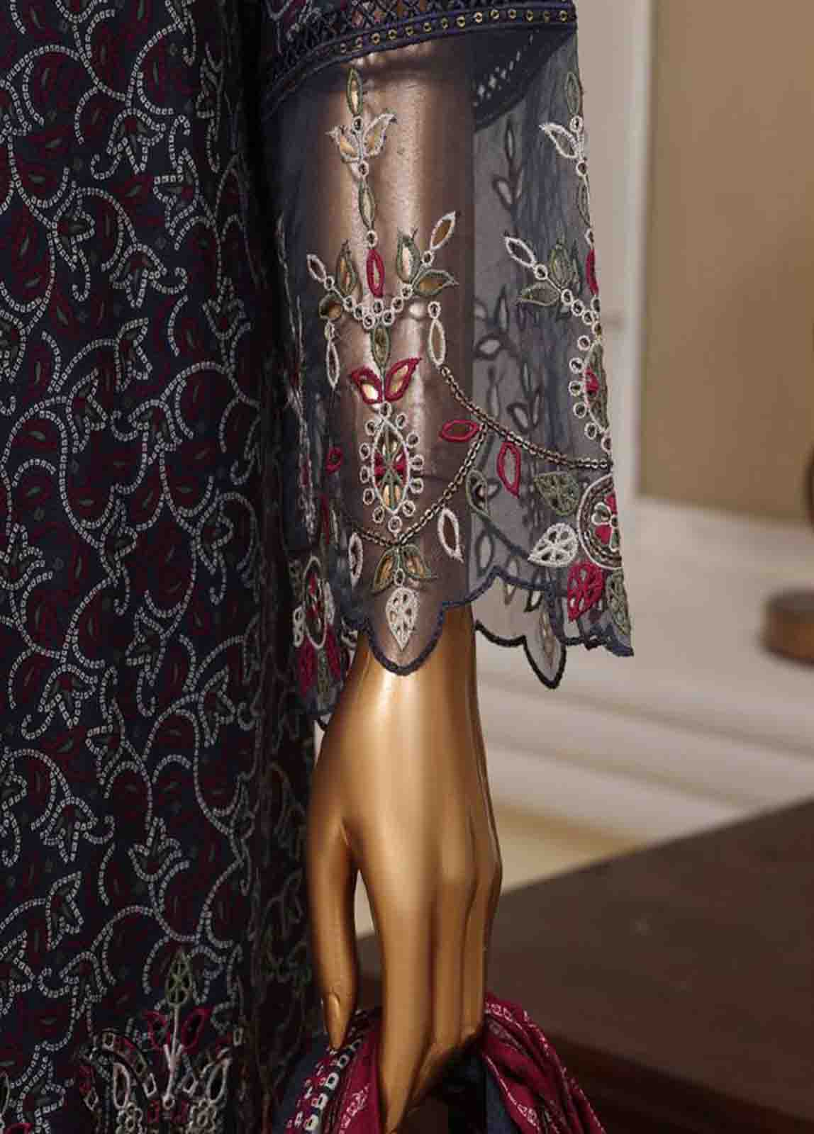 Bin Saeed Fabric - SME-788- 3 Piece Luxury Embroidered Stitched Suit