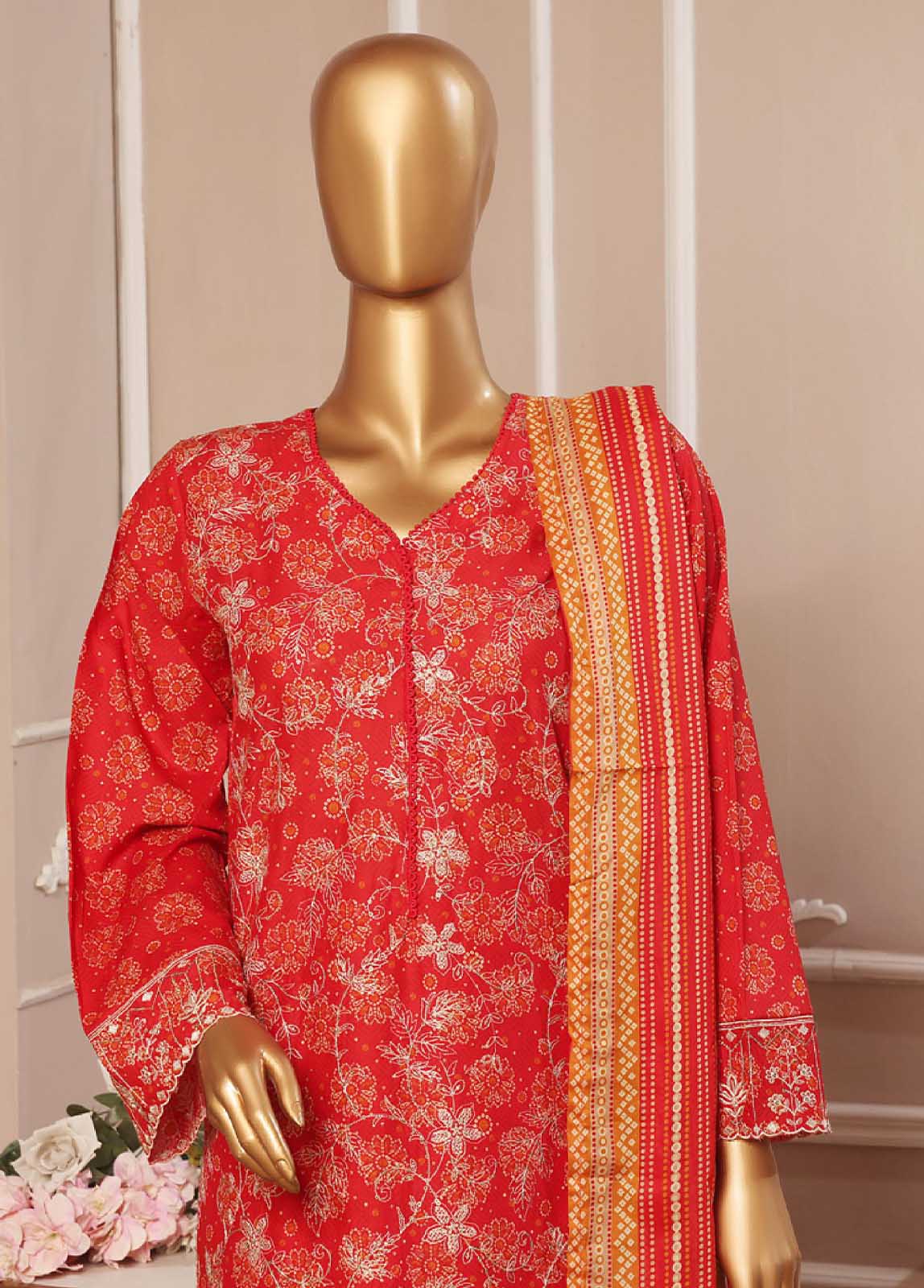 Bin Saeed Fabric - SME-789 -3 Piece Embroidered Stitched Suit