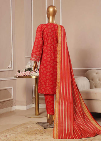 SME-789 -3 Piece Embroidered Stitched Suit