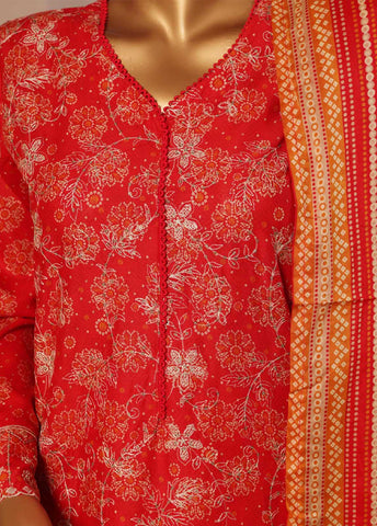 SME-789 -3 Piece Embroidered Stitched Suit