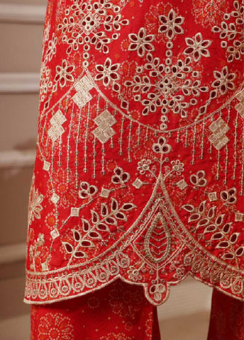 SME-789 -3 Piece Embroidered Stitched Suit