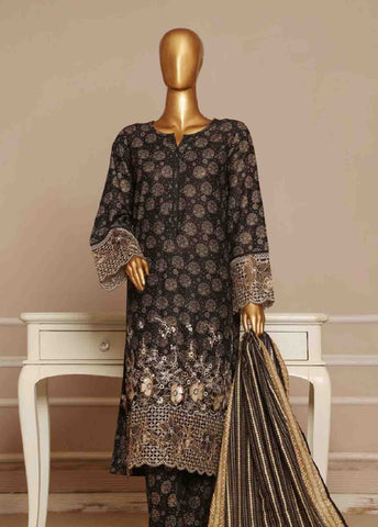 SME-790 -3 Piece Embroidered Stitched Suit
