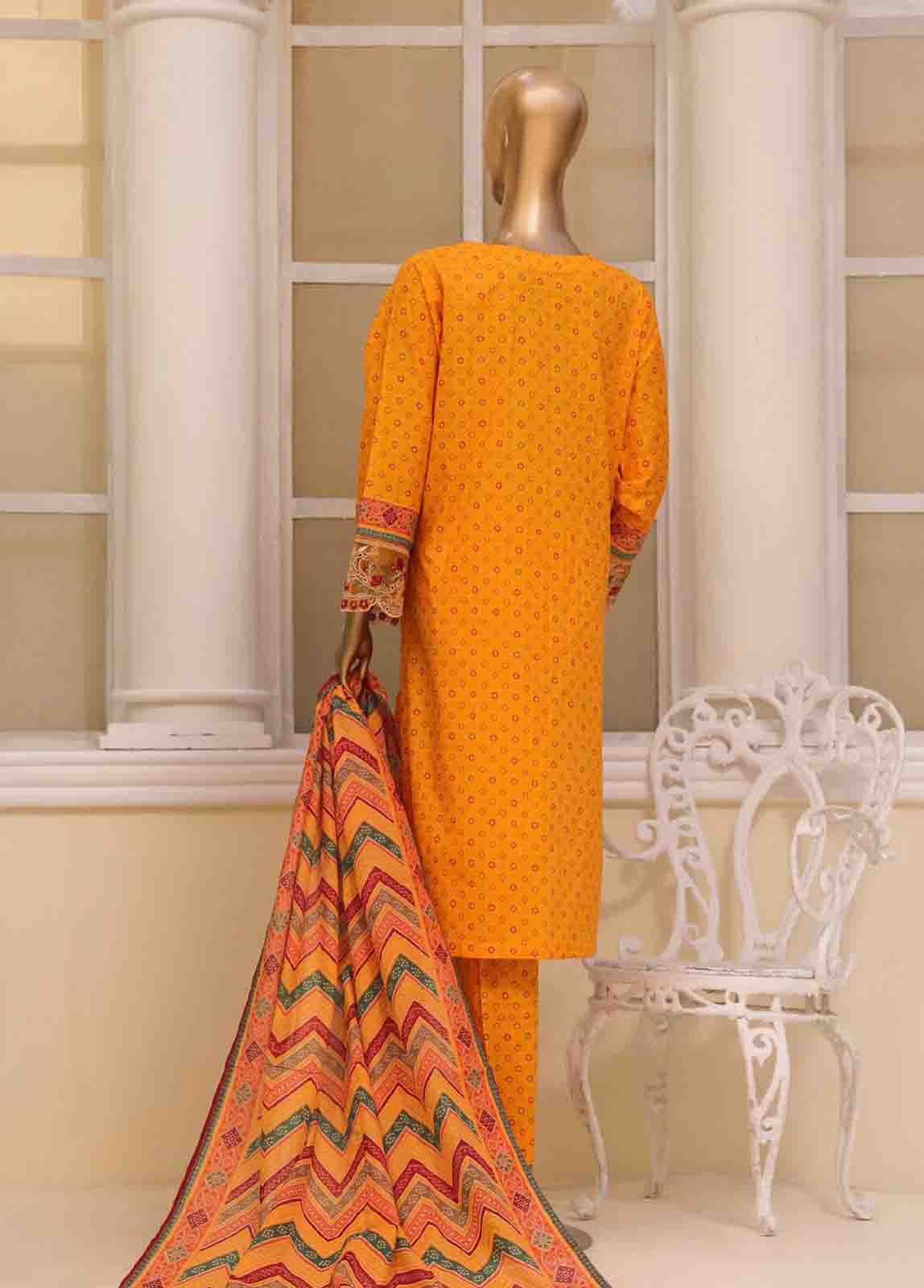 Bin Saeed Fabric - SME-791 -3 Piece Embroidered Stitched Suit