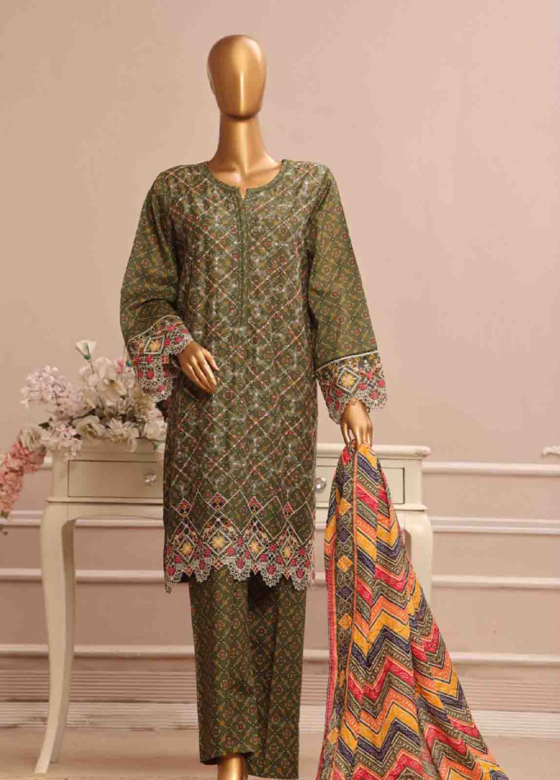 Bin Saeed Fabric - SME-792- 3 Piece Luxury Embroidered Stitched Suit