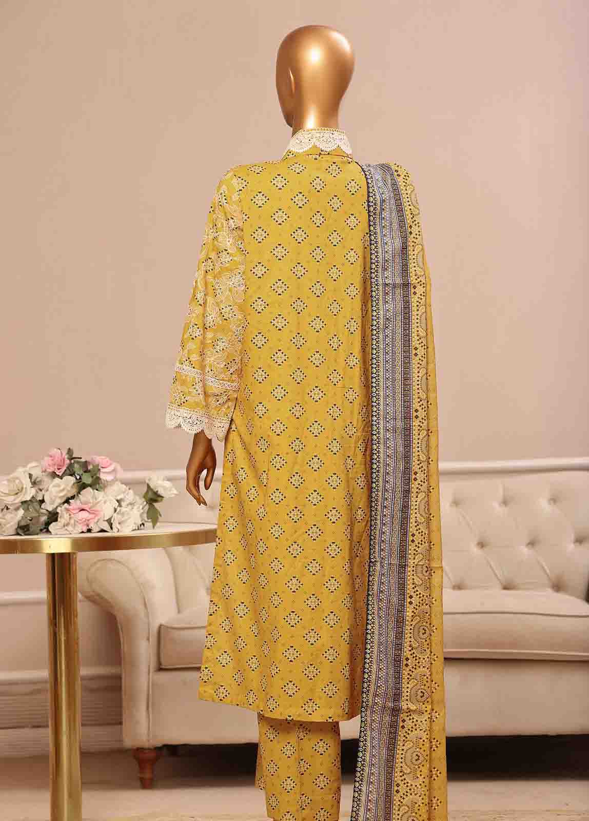 Bin Saeed Fabric - SME-793 -3 Piece Embroidered Stitched Suit