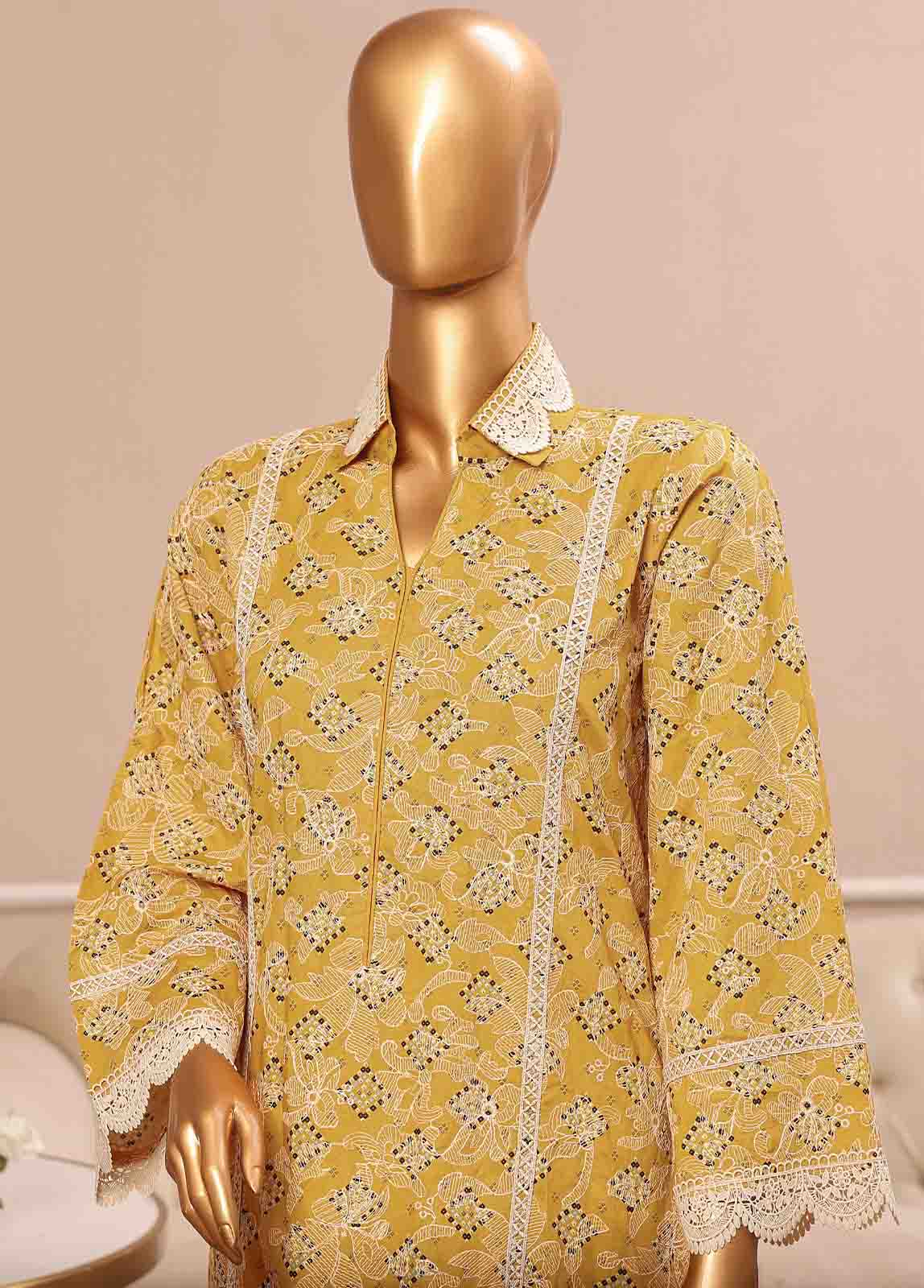 SME-793 -3 Piece Embroidered Stitched Suit