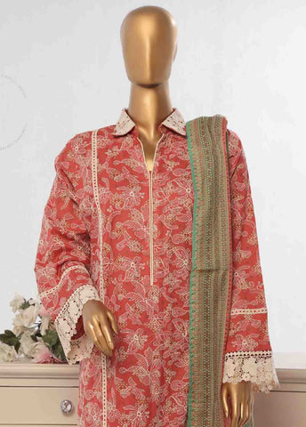 Bin Saeed Fabric - SME-795 -3 Piece Chikankari Stitched Suit