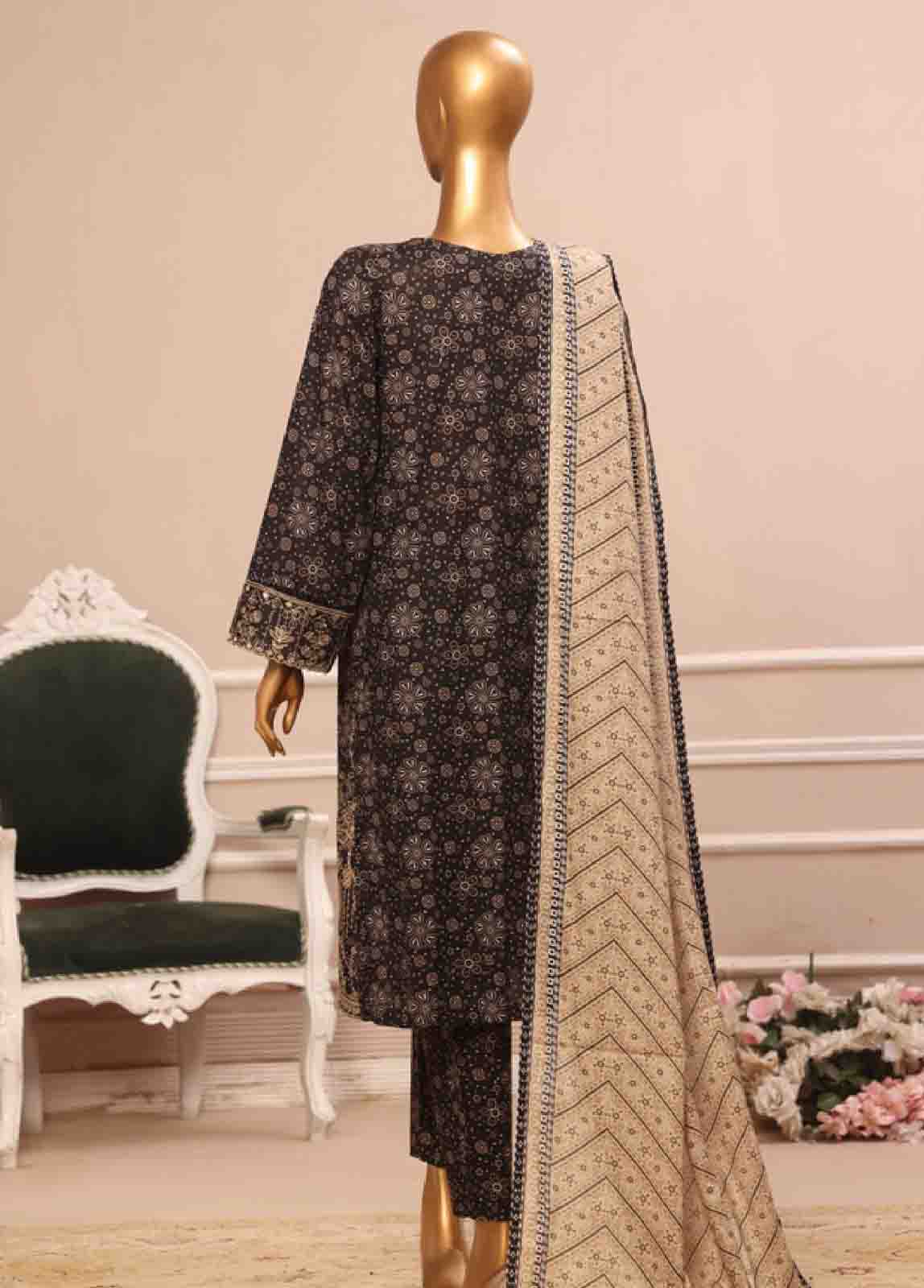 Bin Saeed Fabric - SME-796- 3 Piece Luxury Embroidered Stitched Suit