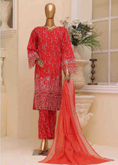 SME-798 -3 Piece Embroidered Stitched Suit