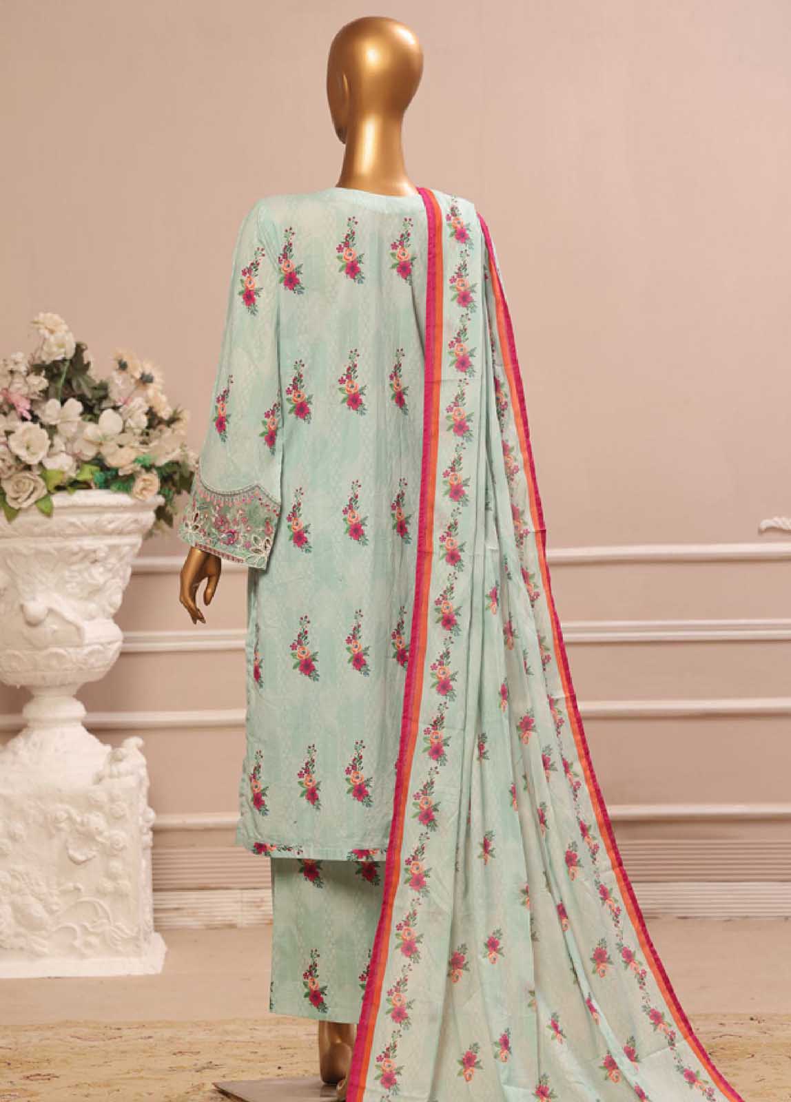 Bin Saeed Fabric - SME-799 -3 Piece Embroidered Stitched Suit