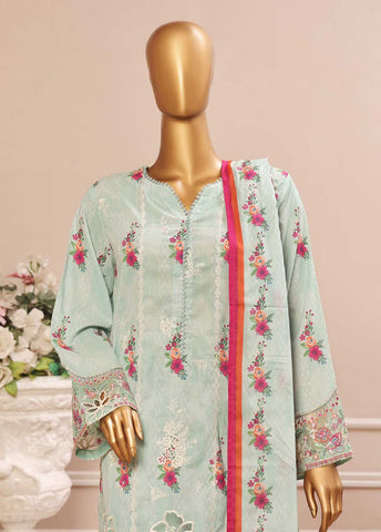 SME-799 -3 Piece Embroidered Stitched Suit