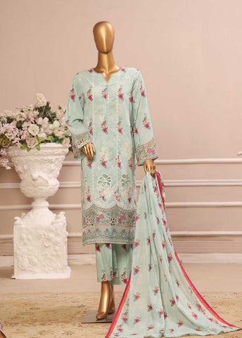 SME-799 -3 Piece Embroidered Stitched Suit