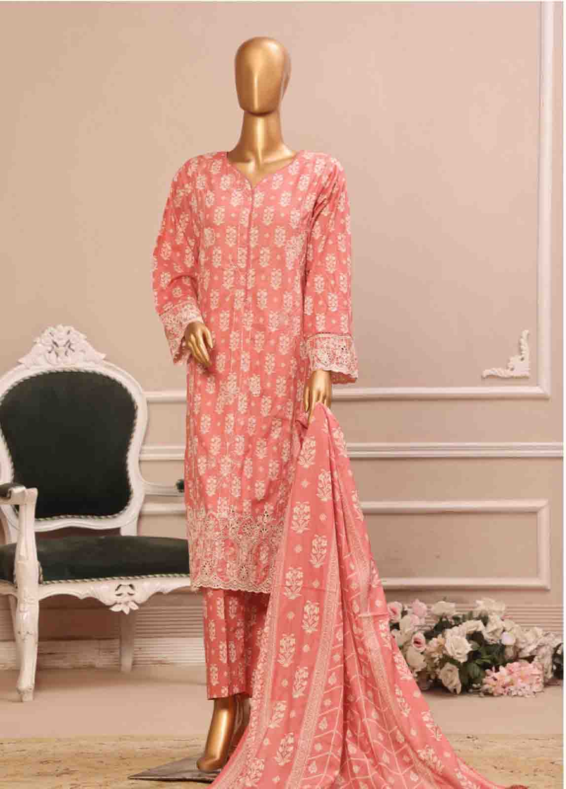 Bin Saeed Fabric - SME-803- 3 Piece Luxury Embroidered Stitched Suit