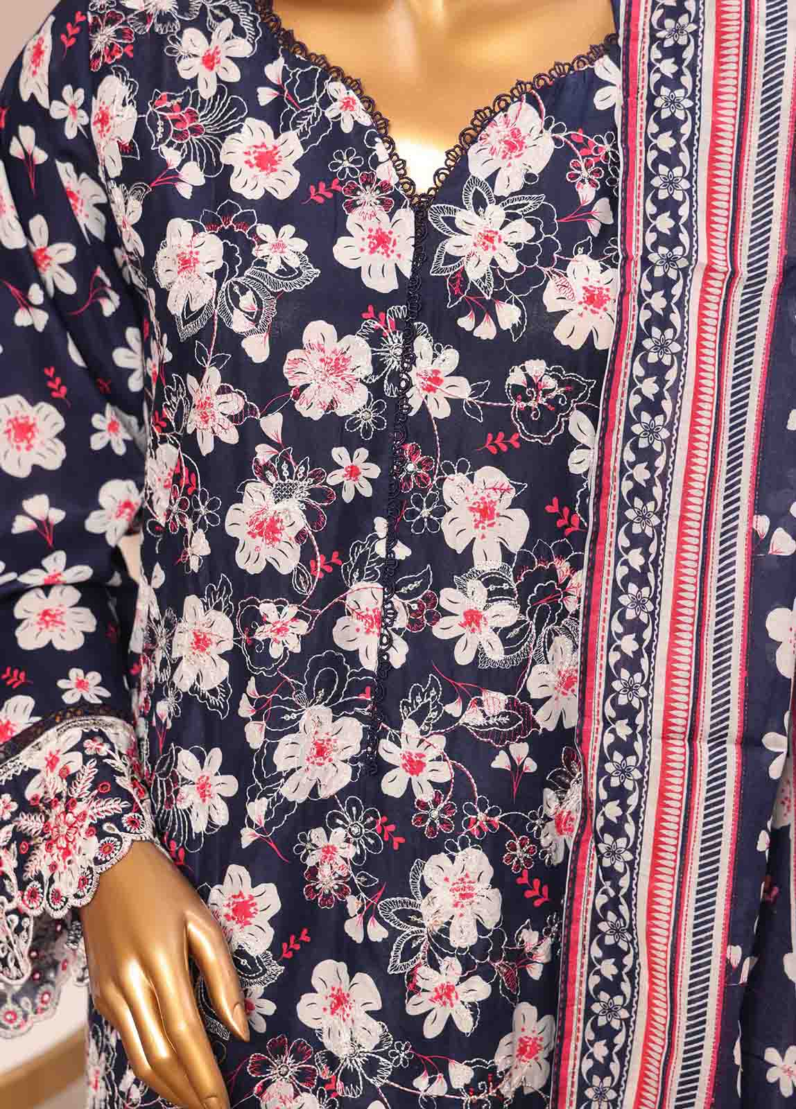 Bin Saeed Fabric - SME-804 -3 Piece Embroidered Stitched Suit