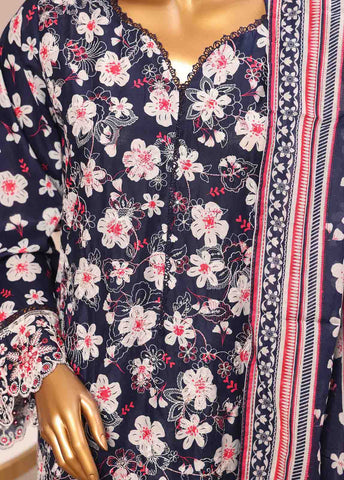 SME-804 -3 Piece Embroidered Stitched Suit