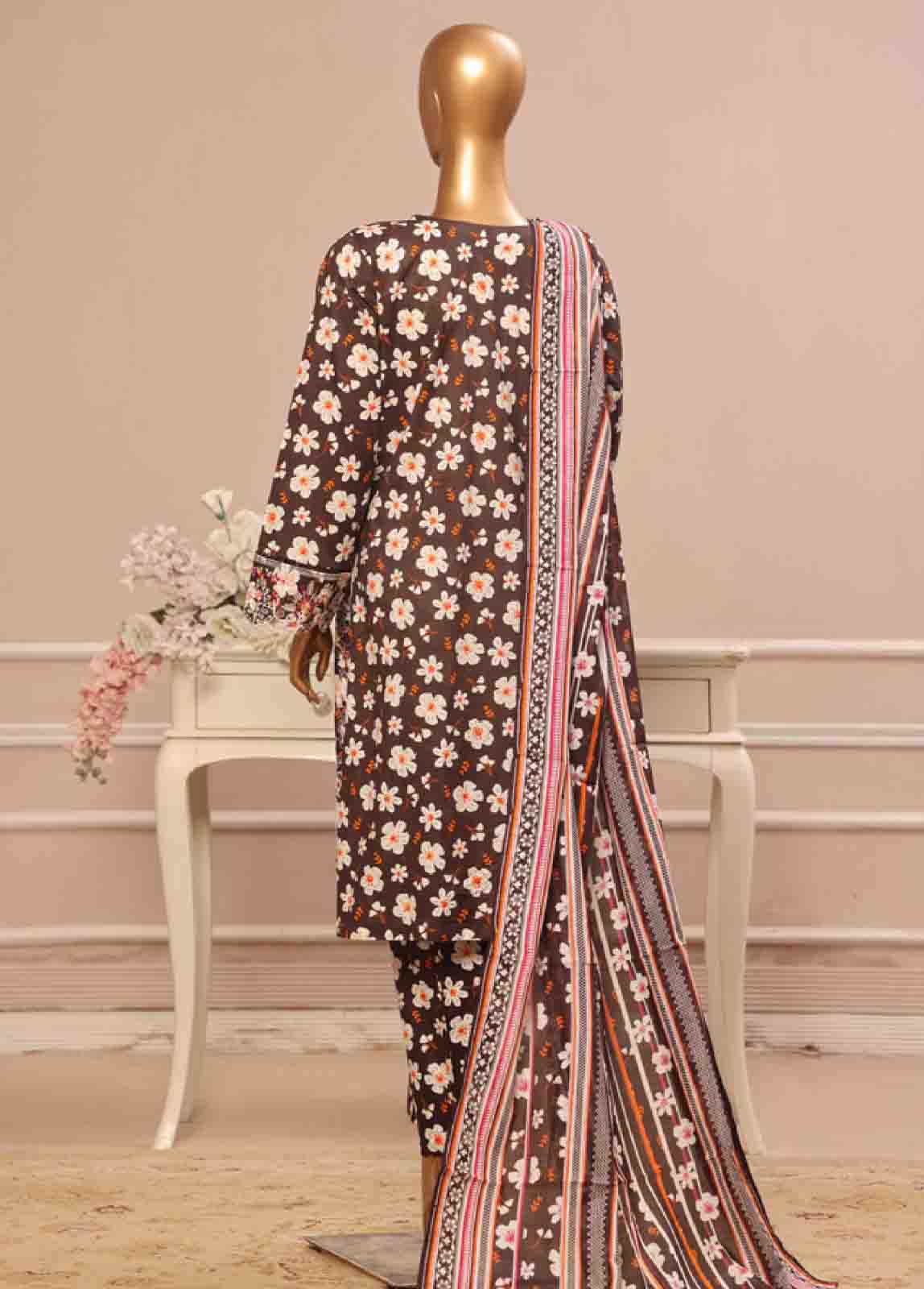Bin Saeed Fabric - SME-805 -3 Piece Embroidered Stitched Suit