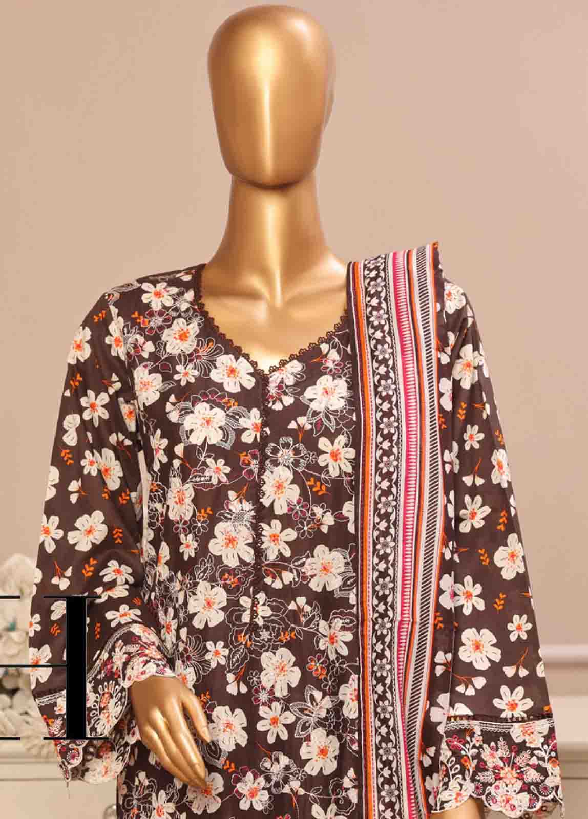 Bin Saeed Fabric - SME-805 -3 Piece Embroidered Stitched Suit