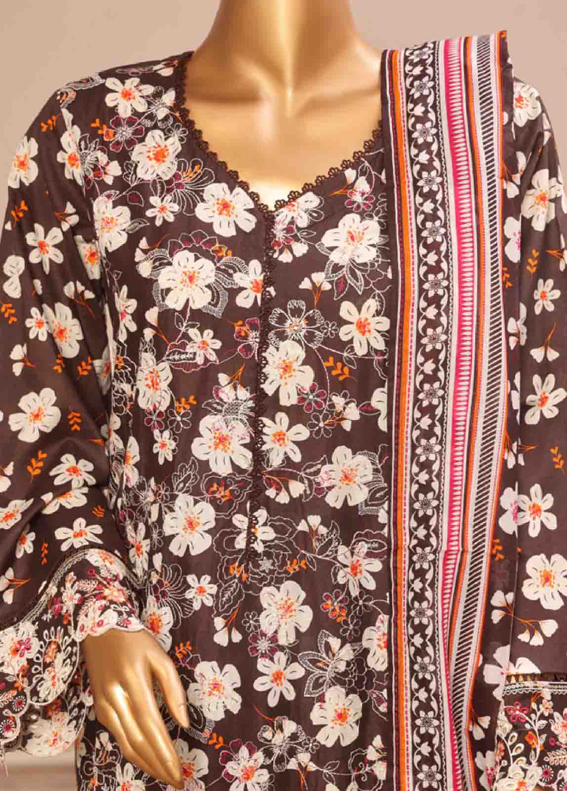 Bin Saeed Fabric - SME-805 -3 Piece Embroidered Stitched Suit