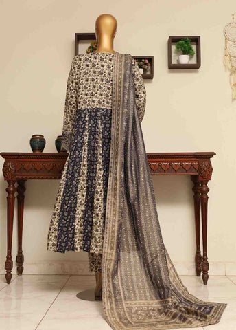 Bin Saeed Fabric - SME-FR-031-3 Piece Lawn Embroidered Frock Style Suit