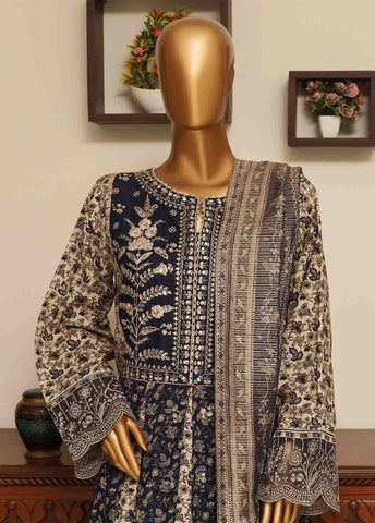 Bin Saeed Fabric - SME-FR-031-3 Piece Lawn Embroidered Frock Style Suit