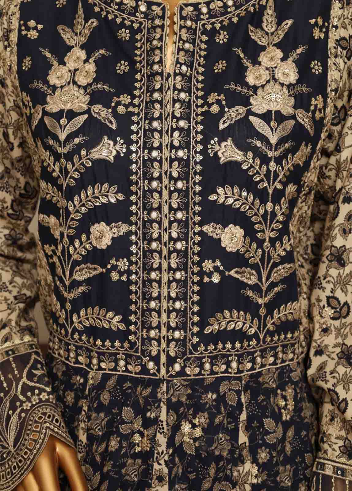 Bin Saeed Fabric - SME-FR-031-3 Piece Lawn Embroidered Frock Style Suit