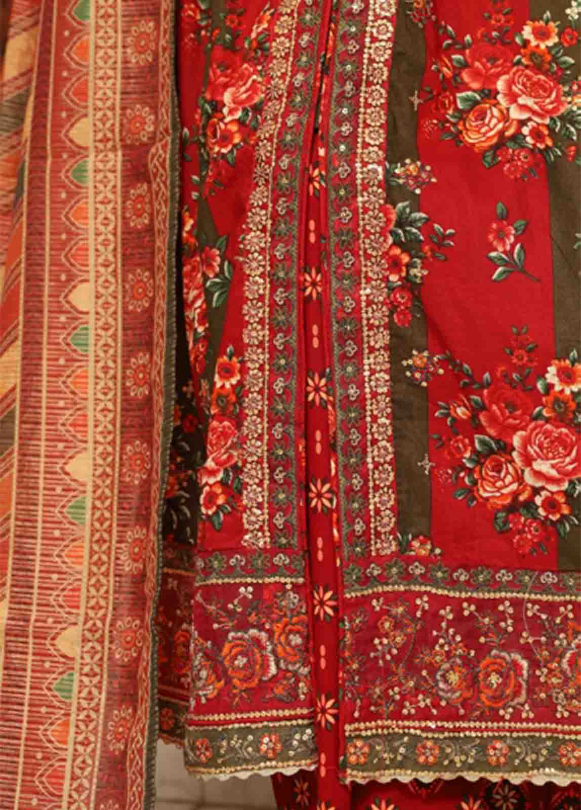 Bin Saeed Fabric - SME-FR-032-3 Piece Lawn Embroidered Frock Style Suit