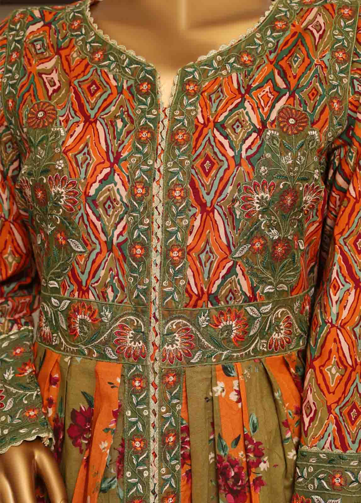 Bin Saeed Fabric - SME-FR-033-3 Piece Lawn Embroidered Frock Style Suit