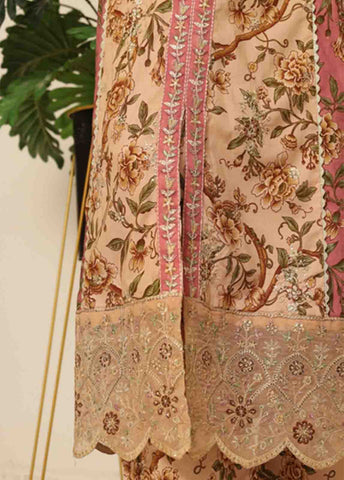 Bin Saeed Fabric - SME-FR-038-3 Piece Lawn Embroidered Frock Style Suit