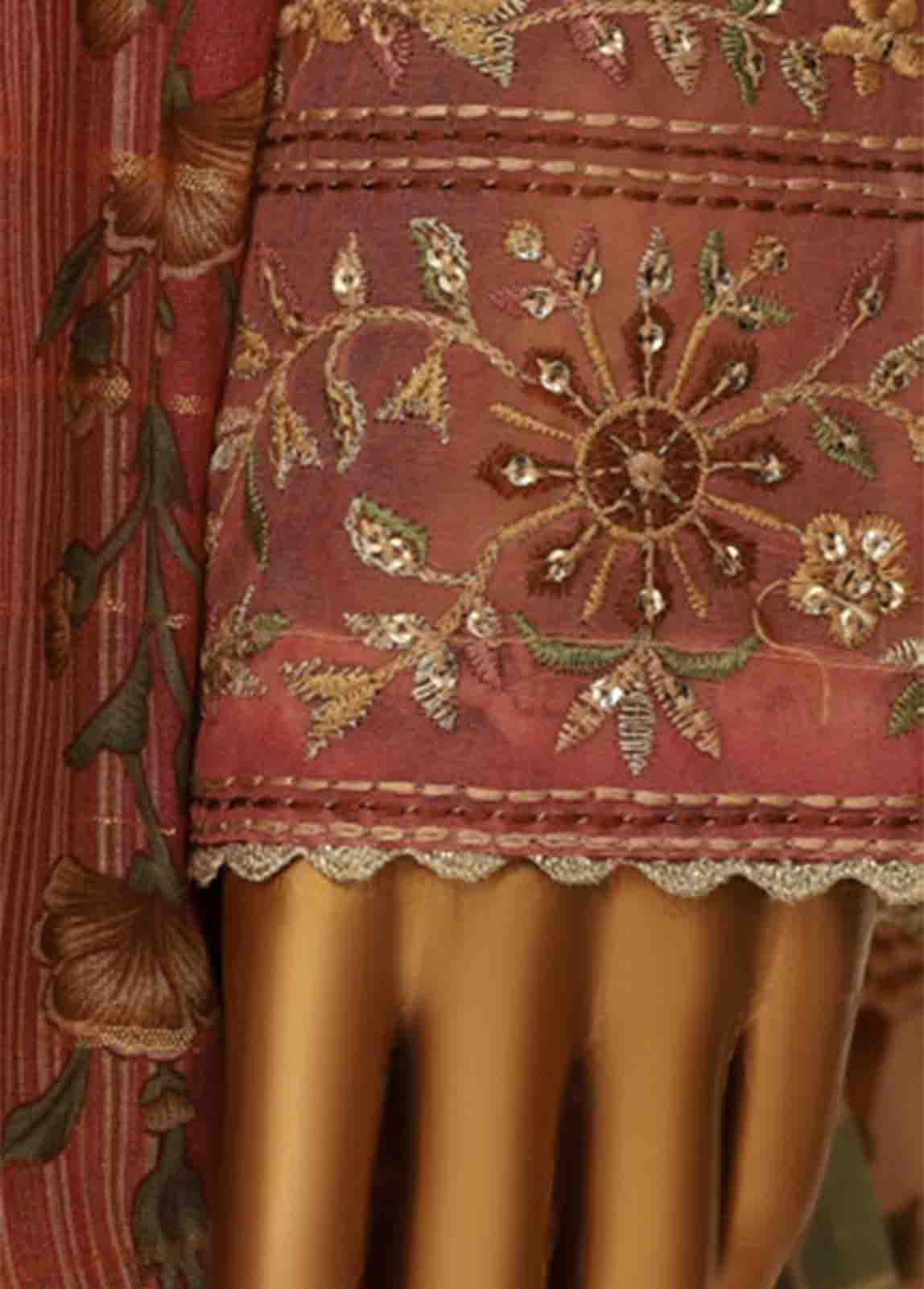 Bin Saeed Fabric - SME-FR-038-3 Piece Lawn Embroidered Frock Style Suit