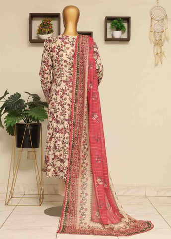 Bin Saeed Fabric - SME-FR-043-3 Piece Lawn Embroidered Frock Style Suit