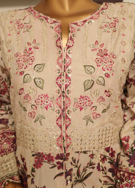SME-FR-043-3 Piece Lawn Embroidered Frock Style Suit