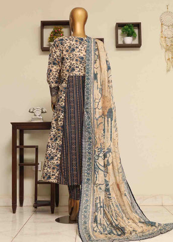 Bin Saeed Fabric - SME-FR-044-3 Piece Lawn Embroidered Frock Style Suit
