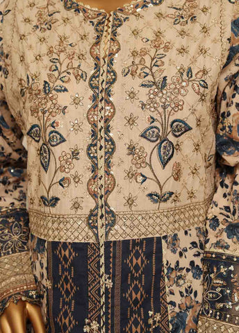 Bin Saeed Fabric - SME-FR-044-3 Piece Lawn Embroidered Frock Style Suit
