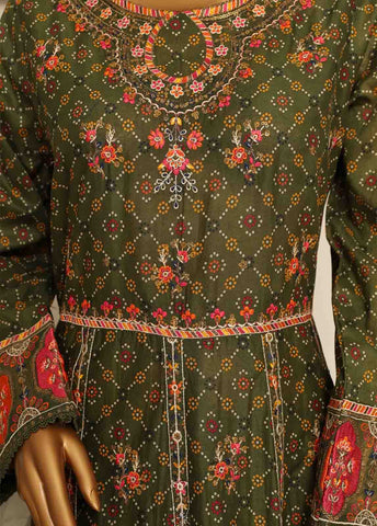 Bin Saeed Fabric - SME-FR-0792-3 Piece Lawn Embroidered Frock Style Suit