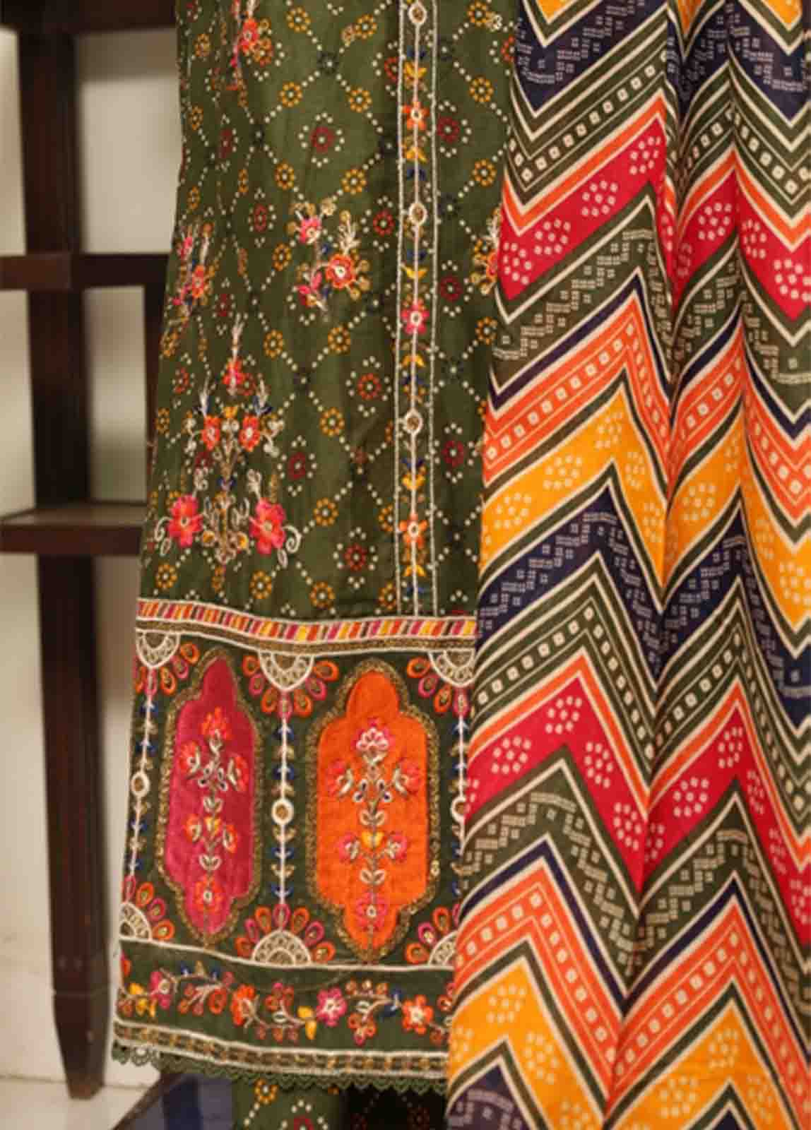 Bin Saeed Fabric - SME-FR-0792-3 Piece Lawn Embroidered Frock Style Suit